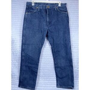 Wrangler Five Star Premium Denim Jeans Men 38x30 Dark Wash Straight Leg